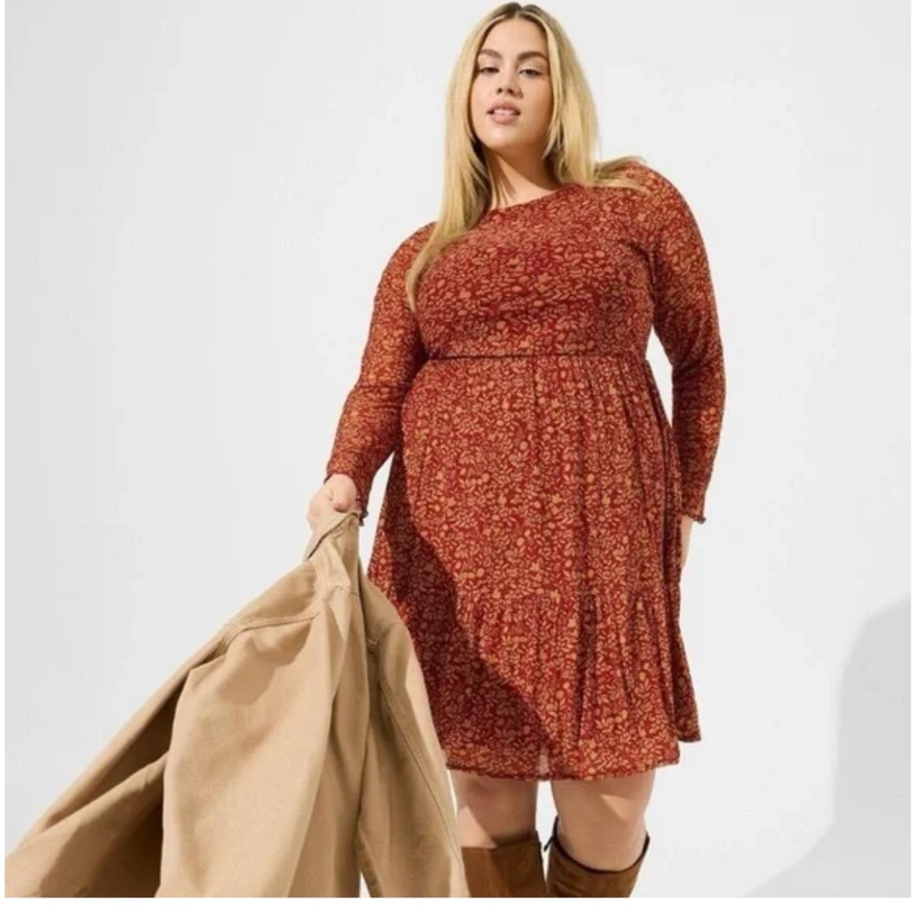 Torrid Floral Long Sleeve Dress